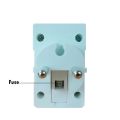 Clopal 10A Round 2 Pin Multi Plug & Socket with Fuse Protection. 