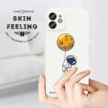 Hontinga for Infinix Note 10 Pro / Note 10 Pro NFC Back Cover Cartoon Moon Astronaut Side Design Case Square Edge Liquid Silicone Phone Case. 
