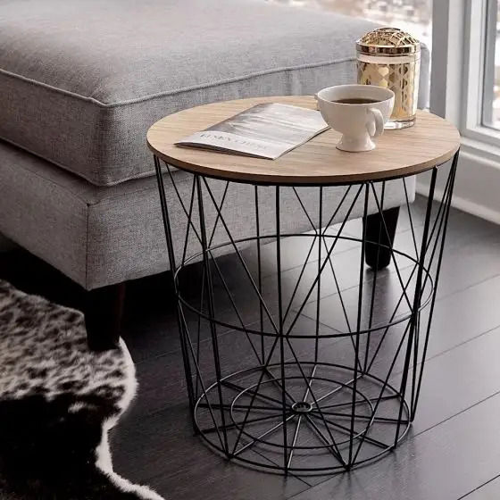 Large%20METAL%20WIRE%20REMOVABLE%20WOOD%20TOP%20FOLDABLE%20ROUND%20COFFEE%20SIDE%20TABLE%20STORAGE%20BASKET%20ONE%20PICE%20-%20Image%204