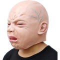 Releastic Scary Crying Human Face Mask Novelty Funny Crying Baby Mask Full Head Cosplay Latex Headgear Diy Props for Masquerade. 