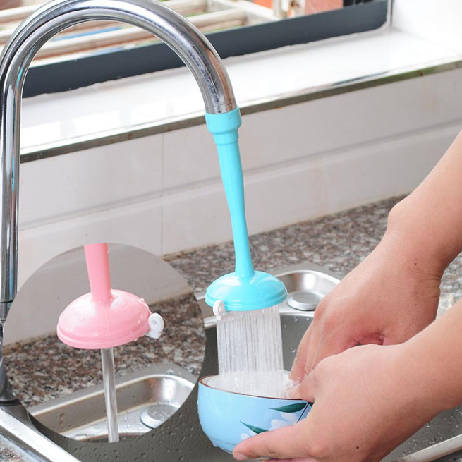 360 Degree Tap Extension Faucet Long Silicone Adjustable Flexible for Bathroom/Wash Basin Plastic Kitchen Sink Tap Nozzle with 2 Types Water Flows
