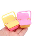 2Pcs 1:12 Dollhouse Mini Shopping Basket  Kids Plastic Shopping Baskets with Handles Small Grocery Basket Picnic Basket. 