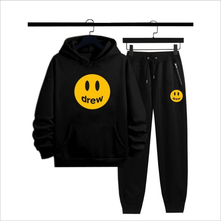 DREW  Winter Tracksuit For Men and Women with Warm Fleece Hood and Trouser 2 piece and New Arrival Black Tracksuit.