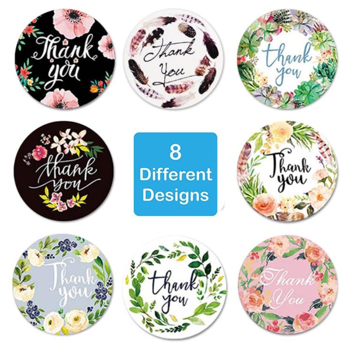 500pcs/Roll Sticker Round-shape "thank you" Sticker Label Paper Packaging Decoration Handmade Thank You Sticker