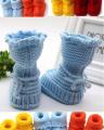 Orange Woolen Baby Shoes Infants Crochet Knit Fleece Warm Booties. 