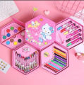 Multicolor Art Box Coloring Box Set - Art Set Colour Kit 46 Pcs for Girls & Boys ( RANDOM DESIGN / COLOUR ) Crayons - Color Pencils - Water Color Arts & Craft for Kids School Accessories. 