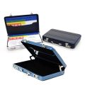 Metal Metal card holder Stylish Suitcase-style Bank card-sized Mini suitcase  holder Mini Bank card holder box case for Business professionals Travelers Office use  organization. 