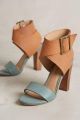 Women's Faux Suede Wooden Block Heel Sandals Cross Strap Design 3-Inch Heels  Ideal for Bridal Parties and Every Occasion. 