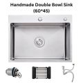 SA Kitchen Sink Single Bowl Handmade Stainless Steel KitchenBar Silver  Sink (60 * 45). 