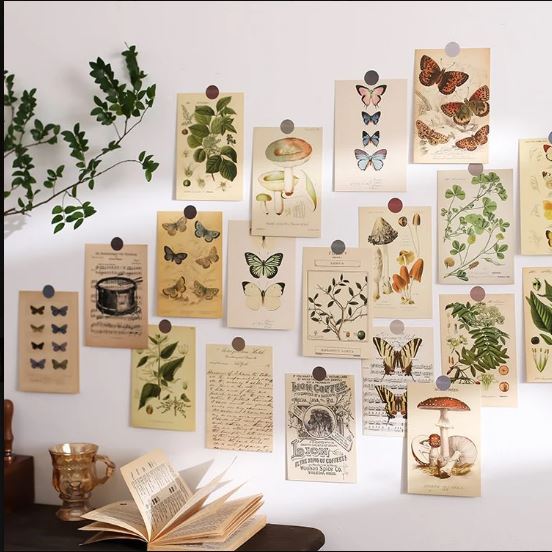 Cottagecore Butterflies vintage aesthetic wall collage kit 10 A4 ...