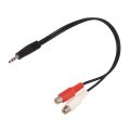 2Pcs 3.5mm Stereo Adapter Headphone Jack to 2 RCA Jack Adapter Audio Cable, 3.5mm Male to 2X RCA Female. 
