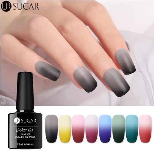 UR SUGAR 7.5ml Matte Thermal Gel Polish Matte Effect Temperature Color Changing Soak Off UV Gel Varnish Manicure Nail Art Gel