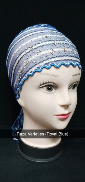 Pack of 12 Cap/Hijab Zari-Net Mix Colors Silver Nag 9002 00000