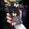 For iPhone 6s Plus / iPhone 6 Plus Back Cover Luxury 3D Shiny Rhinestone Butterfly Glitter Sequins Starry Girls Cases Clear Soft TPU Silicone Protective Mobile Phone Case. 