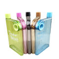 Portable Flat Kettle Fashion Sport Drinking Water Bottle A5 Notebook Paper Cup Frosted Plastic Water Bottle BPA Free 350ML. 