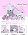 5 inch Size Suitable for Upto 11 years Baby Inline Skates Roller Skating Shoes For Children Adjustable Inline Skates,Outdoor Roller Blades with Full Light Up Illuminating Wheels for Kids NOTE random color will be delivered. 