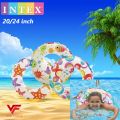 Intex 59230 / 59241 Recreation 20/24 Inch Lively Print Swim Ring Summer Fun Float Inflatable For Kids Baby Swimming Pool Ring Tube 3+ year age. 