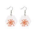 Dried flower transparent acrylic geometric resin earrings temperament personality stud earrings for gilrs for women low price. 