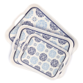 Premium Melamine Tray Set of 3 with Handles - Stylish Rectangular Design for Versatile Serving - Sizes 9x9, 11x11, 13x13 inches - Durable, Unbreakable, Easy to Clean - Ideal for Indoor & Outdoor Use - Perfect for Tea, Coffee, Breakfast, and More!. 