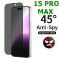 Apple IPhone 15 Pro Max Anti_Spy Privacy Protector 45 Degree HD Tempered Glass Privacy Protector - Black. 