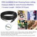 Pipe Cleaning Hose 7.5m 150Bar - Drain Cleaning Pressure Hose for Clogged Pipes - for Pressure Washers of Dextro, Total, Ingco, Lutian, Jasco, Daewoo - selected models. 