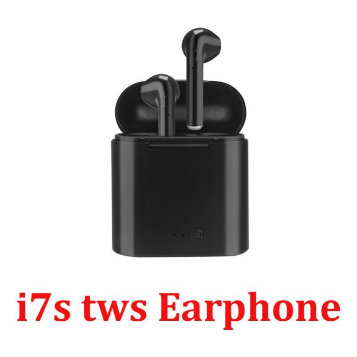 i7 tws Stereo Bluetooth Earphone Wireless Earbuds with Power Bank Wireless Music mini Handsfree for Car Drive & Sports earphone - White