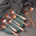 8 Diffient Pattern Rose Red for Sugar Ice Cream Coffee Dessert Bar tools Stainless Steel Mixing Spoon Flower Spoon Set Soup Spoon Cutlery Set Teaspoon. 