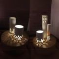 Side Table Pipe Lamp With Built In LED Light Bedroom Side Table Lamps | Laser Cut Cnc Art | Study Table And Night Light. 