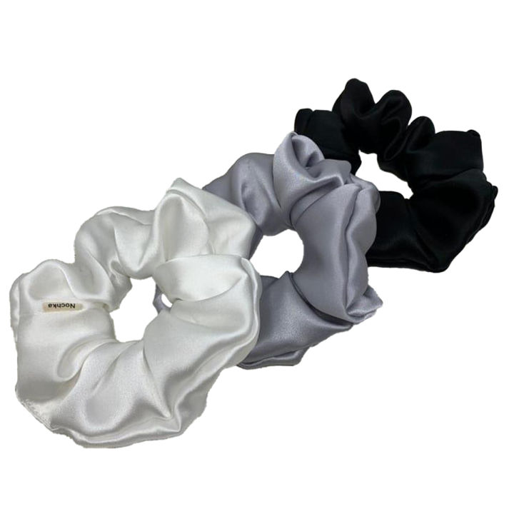 Pack of 3 Silk satin hair scrunchies hair ties medium size scrunchies for women and girls