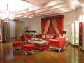 Golden Oak Luxury 7 Seater Maroon Color Sofa Set with Complete Table Set. 