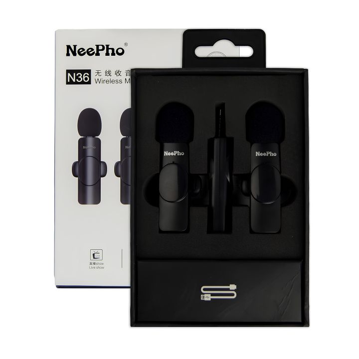 Wireless%20Microphone%20NeePho%20N36%20%7C%20Noise%20Cancelling%202-in-1%20Single%20&%20Double%20Mic%20for%20Type-C,%20iOS,%20Android,%20USB,%20AUX%20%7C%20Vlogging,%20Podcast%20&%20Interview%20-%20Image%207