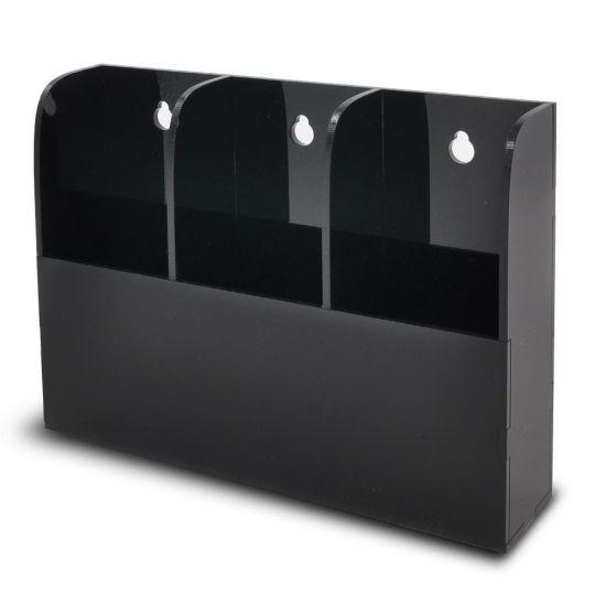 Wall%20Mount%20Remote%20Control%20Holder%20Clear%20Acrylic%20Media%20Organizer%20Storage%20Box%20Coffee%20Table%20and%20Nightstand%20Convenient%20Remote%20Control%20Caddy%20%E2%80%A6%20(One/Two/Three%20Compartments%20Black)%20-%20Image%203