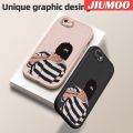 JIUMOO For iPhone Se 2020 Case Fashion Cool Tide Boy Men Thin New Design Leather Soft Back Cover Camera Protection Cases Shockproof Casing. 