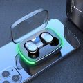 TWS V5.1 True Wireless Stereo Earbuds, TWS Gaming Hand Free Headphone, Low Latency Low Power Consumption Headset, Auto Power On, Ergonomic Design, Dual Connect, Water Proof IPX4 Earphones With RGB Light Charging Case Built In Mic For Mobile Phone Android. 