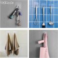 Self Adhesive Wall Screw Hooks, Punch-Free Wall-Mounted Screw Hook,Seamless Hooks for Home, Kitchen, Bathroom No Nails Drill, Waterproof, Transparent. 
