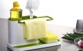 3 in 1 Kitchen Sink Organizer - Draining Holder, Towel Rack, Storage Box for Soap and Sponges. 