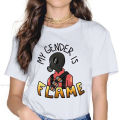 My Gender Is Flame Feminine Shirts Team Fortress 2 Shooter Game T-shirt Goth Vintage Female Clothing. 