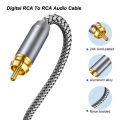 Digital RCA To RCA Male Coaxial Coax Audio Cable TV Subwoofer Cord Gold Plated High-fidelity Coaxial Coax Audio Cable 1m to 15m. 