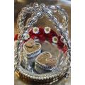 engagement ring platter/engagement ring holder/customize  ring holder/ring holder/silver cage shaped ring platter-without LED. 