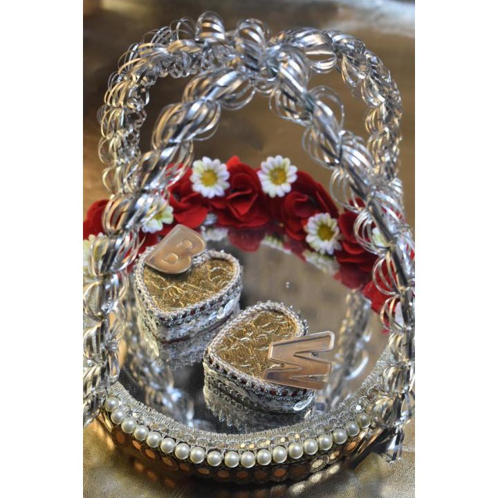 engagement ring platter/engagement ring holder/customize  ring holder/ring holder/silver cage shaped ring platter-without LED