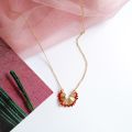 【happy one】Creative fun crumble enamel necklace funny cute childhood clavicle metal Pendant for women. 