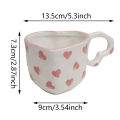 Cute Coffee Cup Tea Cup Creative Heart Cup Ceramic Milk Cups Porcelain Coffee Cups Birthday Gift Queena. 