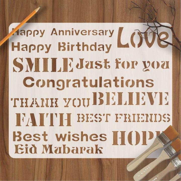 Mixx wish words Stencil Airbrush Painting Art DIY Home Decor Scrap booking Album Crafts ID 142