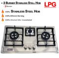Kitchen Hob National 3 Burner HOB FULL Steel Blue Flame On LPG Available  - NG/LPG. 