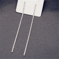 Elegant Jewelry Fashion Women Noble Tassels Silver Plated Long Hook Dangle Chain Earrings. 
