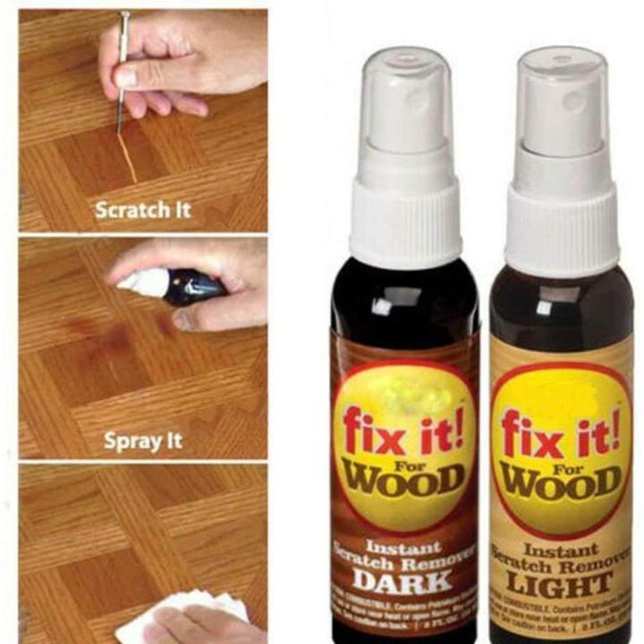 Techmanistan 2Pcs Instant Fix it Spray For Wood for Furniture Repair, Scratch Remover Set Fast Acting Wood Scratch Repair