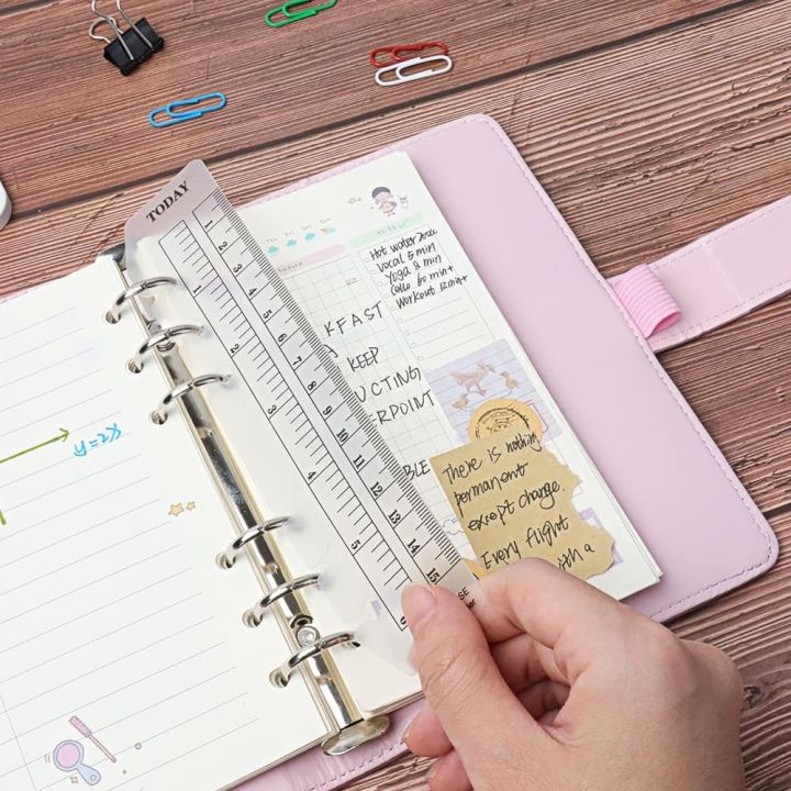 CUANFEN Ruler A5 A6 Page Marker Page Finder Ruler Measuring Rule Binder Notebook Dividing Pages Ruler Planner Agenda Notebook Organizer