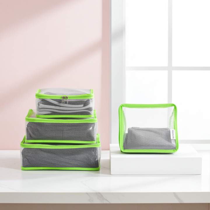 CUSTOMIZE%204Pcs%20Packing%20Cubes%20Travel%20Pouches%20Luggage%20Organiser%20Clothes%20Suitcase%20Storage%20Bag%20-%20Image%203