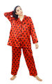 Valerie Digital printed silky satin comfy nightwear pajama set for women. 