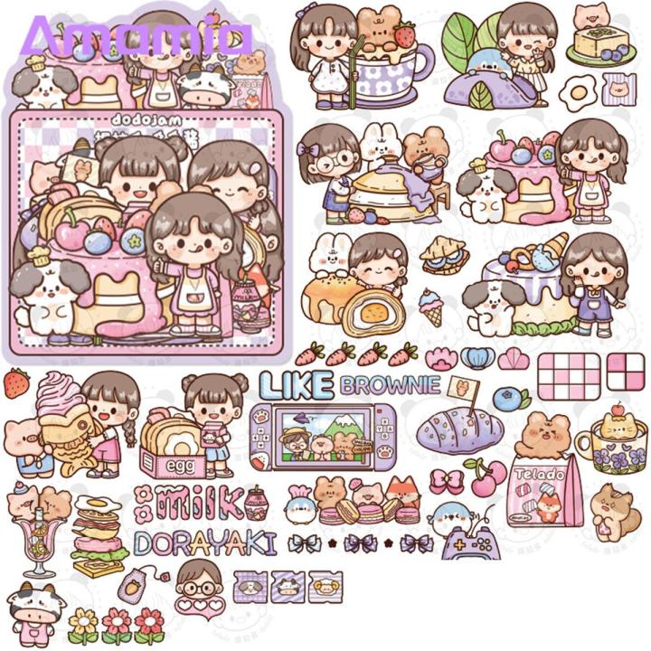 Amamia Stationery Stickers Cute Girl Kids Hand Account Scrapbook Cartoon Graffiti Stickers